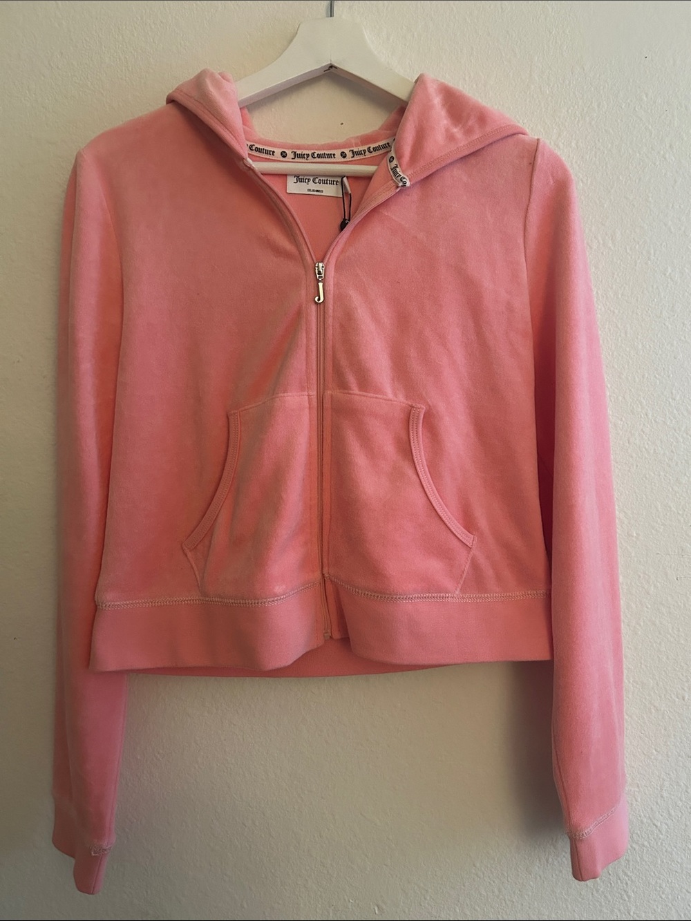 Juicy Couture Coral Pink Velour Zip Hoodie Two-Piece Set - Picture 6 of 8